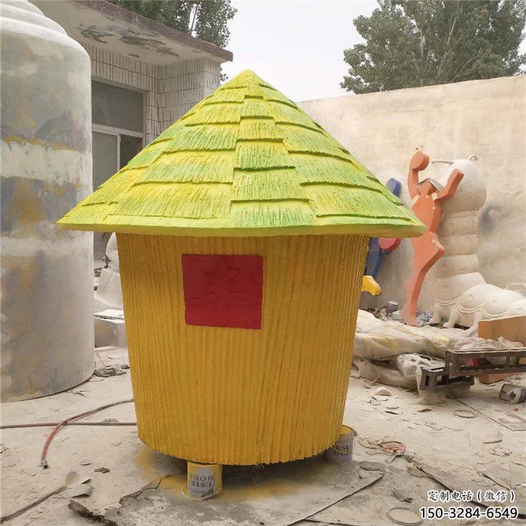 粮仓雕塑厂家,农村雕塑小品,丰收主题玻璃钢雕塑摆件