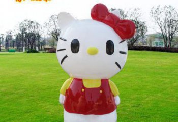 机器猫雕塑厂家，卡通主题小品，彩绘玻璃钢雕塑摆件