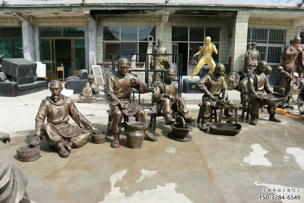 制药雕塑厂家,仿铜民俗人物小品,古代制药人物雕塑摆件 制药雕塑厂家,仿铜民俗人物小品,古代制药人物雕塑摆件