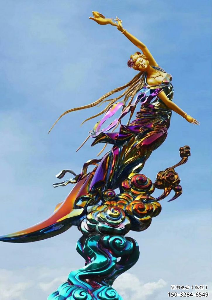 飞月雕塑厂家,彩绘神话人物雕塑,城市广场人物雕塑摆件 飞月雕塑厂家,彩绘神话人物雕塑,城市广场人物雕塑摆件