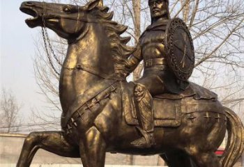 骑兵雕塑厂家，蒙古骑马人雕塑，古代人物小品
