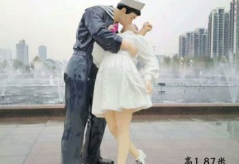 爱情雕塑厂家，爱情人物雕塑小品，情侣亲吻雕塑摆件