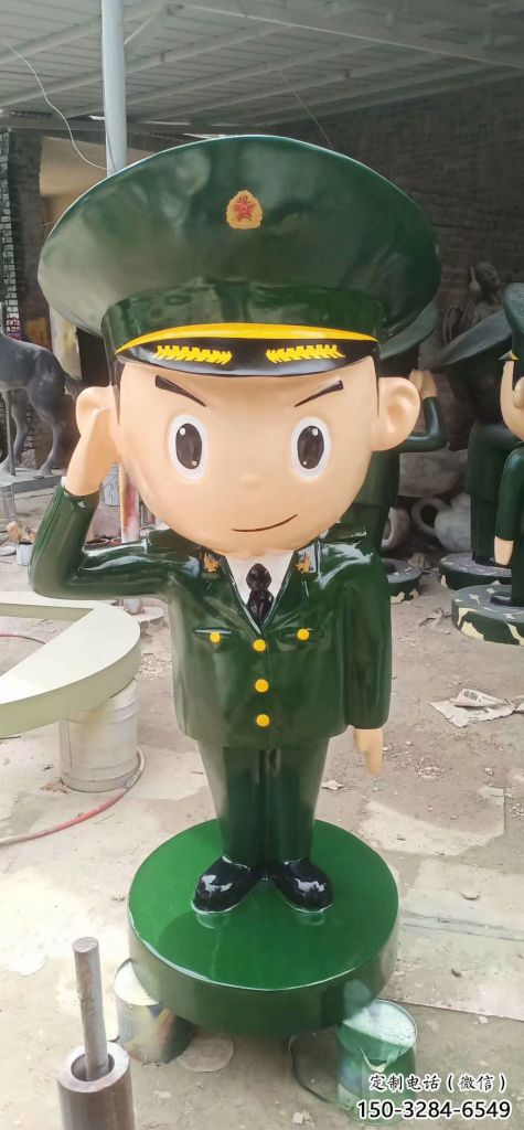 警察雕塑厂家,彩绘卡通人物,玻璃钢警察雕塑制作