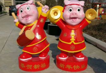 小猪佩奇雕塑厂家，卡通吉祥物雕塑，影视剧动漫雕塑小品
