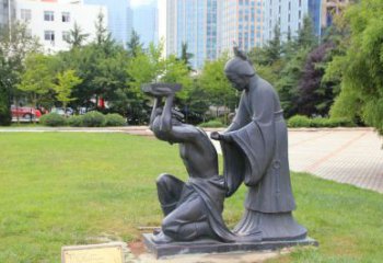 岳母刺字雕塑厂家，典故人物摆件，古代历史人物雕塑小品