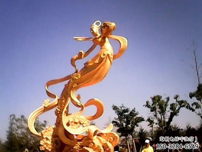 天女散花雕塑厂家，古代神话人物小品，广场雕塑摆件