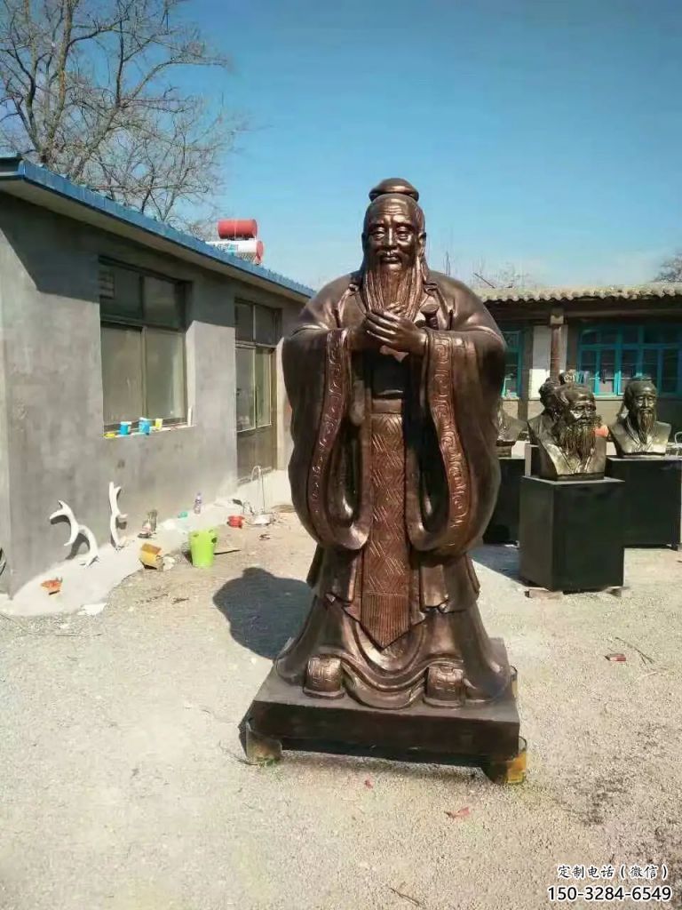孔子雕塑厂家，古代人物小品，校园孔子雕塑制作