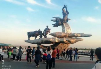 牛郎织女雕塑厂家，广场爱情主题小品，大型牛郎织女雕塑制作