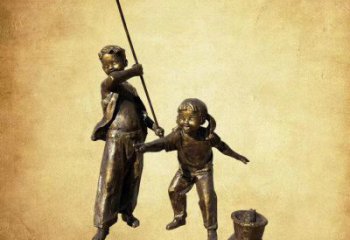钓鱼雕塑厂家，农村渔文化小品雕塑，公园钓鱼人物雕塑小品