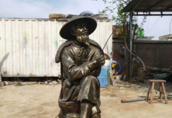 渔翁雕塑厂家，老头钓鱼雕塑，民俗渔翁雕塑制作