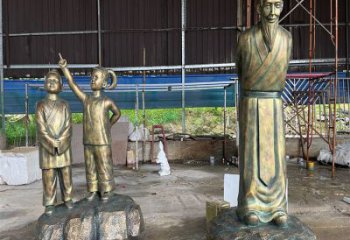 书生雕塑厂家，古代私塾人物小品，玻璃钢书生雕塑制作