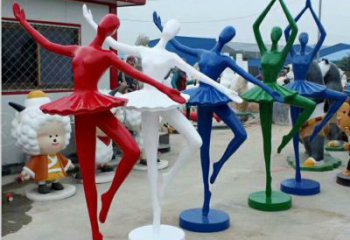 舞女雕塑厂家，抽象音乐主题小品，玻璃钢园林小品雕塑
