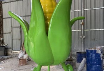 玉米雕塑厂家，农作物植物摆件，玻璃钢卡通玉米雕塑