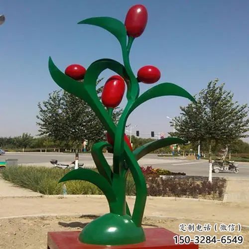 枣雕塑，农作物公园小品，玻璃钢仿真枣雕塑厂家