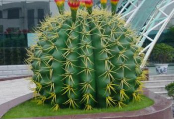 仙人球雕塑厂家，仿真花卉植物摆件，公园广场小品