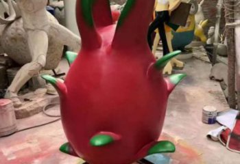 火龙果雕塑厂家，仿真小品水果，玻璃钢火龙果彩绘雕塑