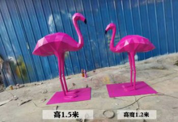 火鸟雕塑厂家，几何彩绘雕塑，仿真火鸟雕塑制作