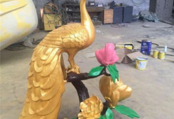 凤凰雕塑厂家，玻璃钢凤凰雕塑厂，商场动物小品