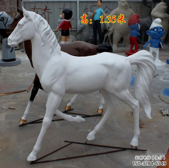 白马雕塑厂家,公园景观动物,仿真白马雕塑制作商