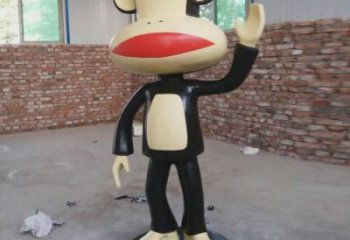 猴子雕塑厂家，卡通动物小品，彩绘猴子雕塑制作厂