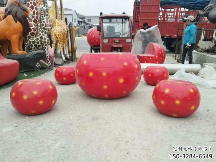 坐凳雕塑,草莓坐凳雕塑厂家 坐凳雕塑,草莓坐凳雕塑厂家