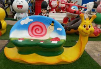 坐凳雕塑小品，蜗牛坐凳雕塑厂家