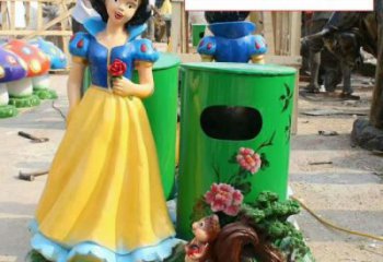 动漫白雪公主垃圾桶雕塑
