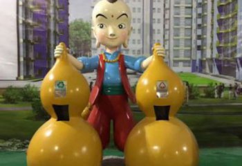 葫芦垃圾桶雕塑