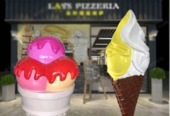 彩绘雪糕雕塑 公园雪糕雕塑 标识主题小品