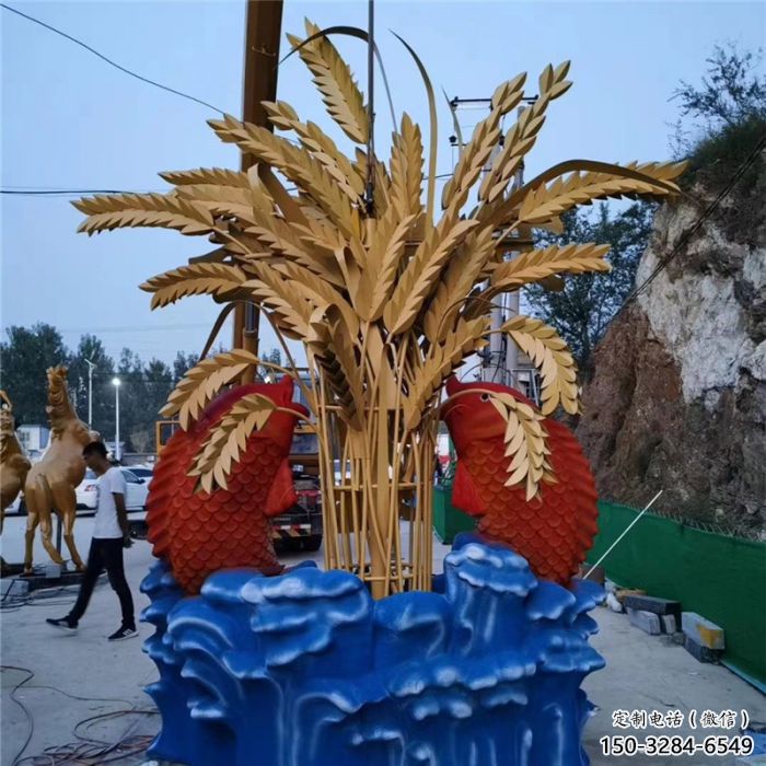 大型麦穗雕塑厂家 商业街广场雕塑 古铜色摆件