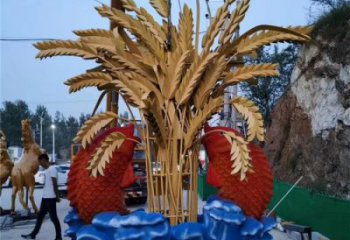 大型麦穗雕塑厂家 商业街广场雕塑 古铜色摆件