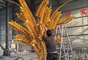 公园青稞雕塑厂家 酒店门口雕塑 彩绘摆件