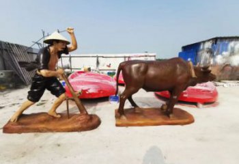 大型农耕牛雕塑厂家 步行街宣传雕塑 仿真摆件