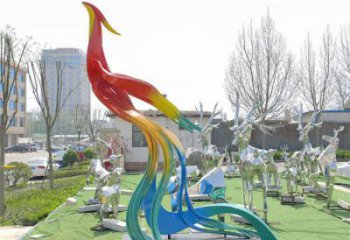 酒店飞鸟雕塑厂家 庭院仿真雕塑 彩绘小品