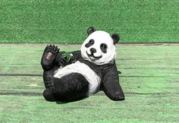 园林熊猫雕塑厂家 城市广场雕塑 步行街摆件