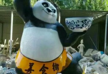 仿真熊猫雕塑厂家 店门口园林雕塑 卡通小品