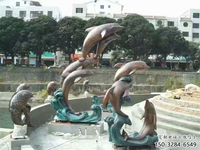 古铜色海豚雕塑厂家 大型城市雕塑 商业街摆件 古铜色海豚雕塑厂家 大型城市雕塑 商业街摆件