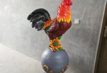 城市公鸡雕塑厂家 风景区彩绘雕塑 抽象摆件