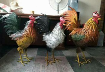 风景区公鸡雕塑厂家 售楼处广场雕塑 仿古摆件