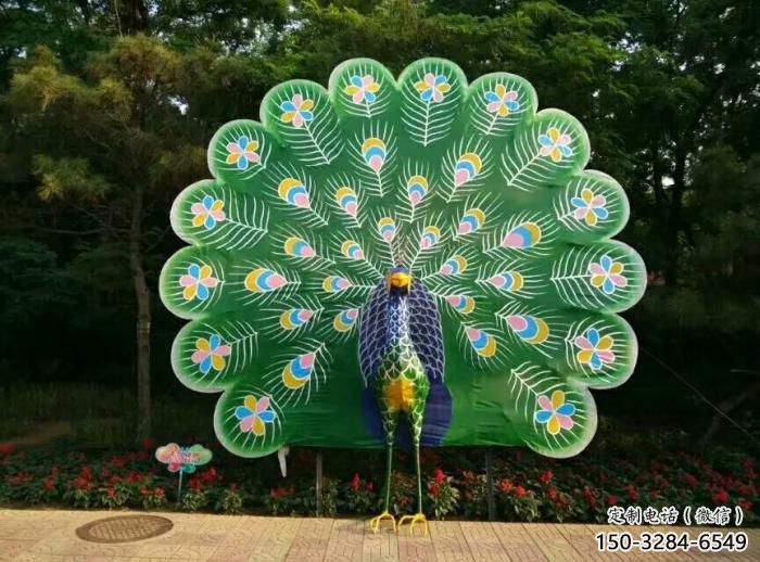 酒店孔雀雕塑 庭院仿真雕塑 彩绘小品 酒店孔雀雕塑 庭院仿真雕塑 彩绘小品