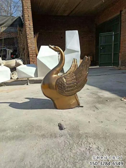水景天鹅雕塑 风景区几何雕塑 广场小品