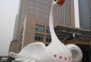 城市天鹅雕塑 风景区彩绘雕塑 抽象摆件