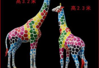 公园长颈鹿雕塑 酒店门口雕塑 彩绘摆件