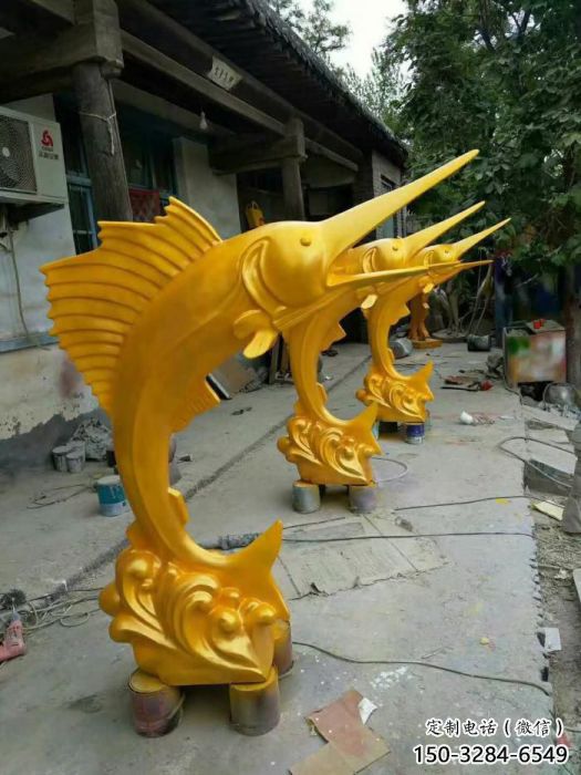 大型剑鱼雕塑 步行街宣传雕塑 仿真摆件 大型剑鱼雕塑 步行街宣传雕塑 仿真摆件