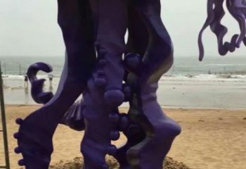 几何水母雕塑 庭院仿真雕塑 彩绘摆件