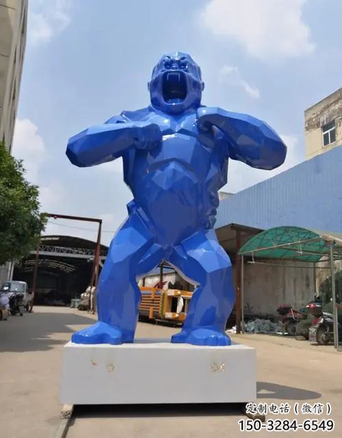 彩绘黑猩猩雕塑 仿真动物雕塑 步行街摆件 彩绘黑猩猩雕塑 仿真动物雕塑 步行街摆件