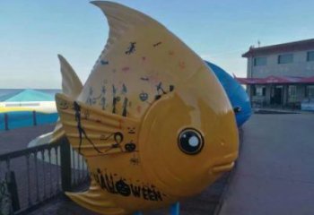 庭院金鱼雕塑 城市古铜色雕塑 音乐小品