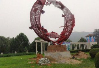 镂空鲤鱼雕塑 广场近代雕塑 门口小品