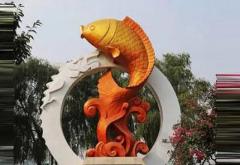 仿真鲤鱼雕塑 店门口园林雕塑 动物小品