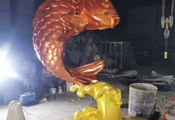 水景鲤鱼雕塑 风景区几何雕塑 广场小品